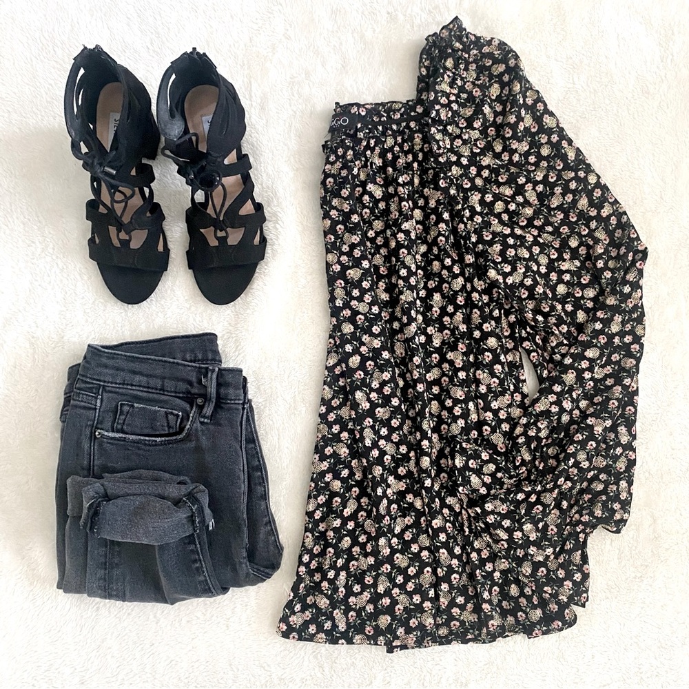 GiGiO Floral Peasant Top Blouse